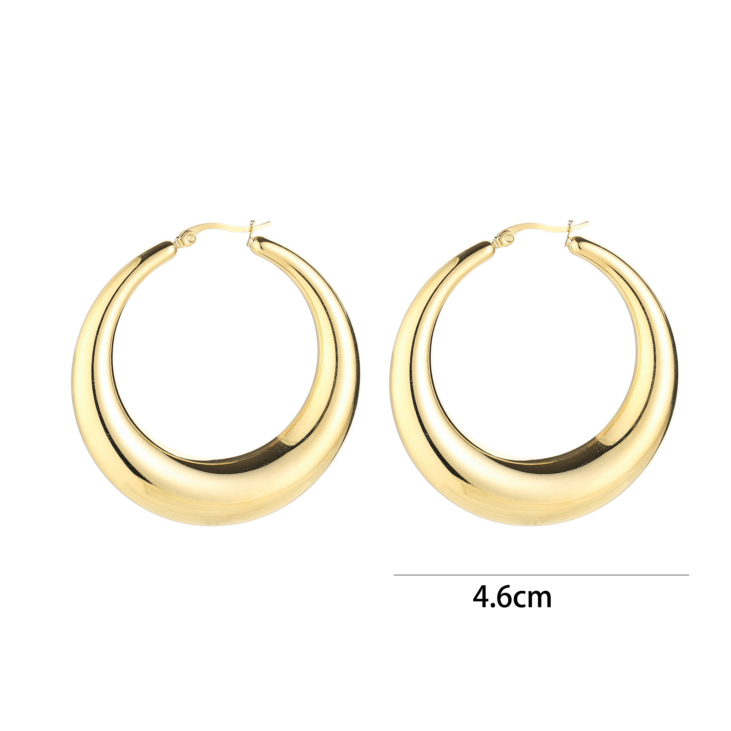 SOPHIA chunky gouden oorbellen met afgeronde vorm – stainless steel