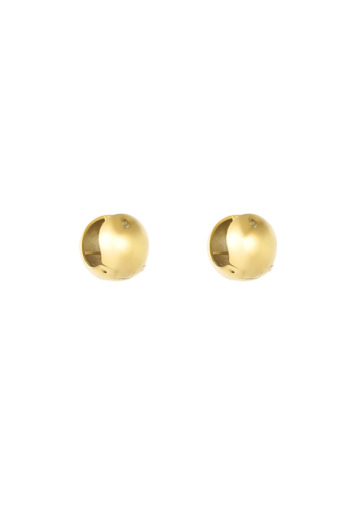 VIVIEN gouden stainless steel oorbellen met pavézetting van zirkonia steentjes