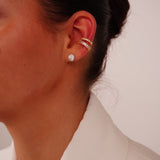 Essentials gouden stainless steel studs met helder geslepen steen