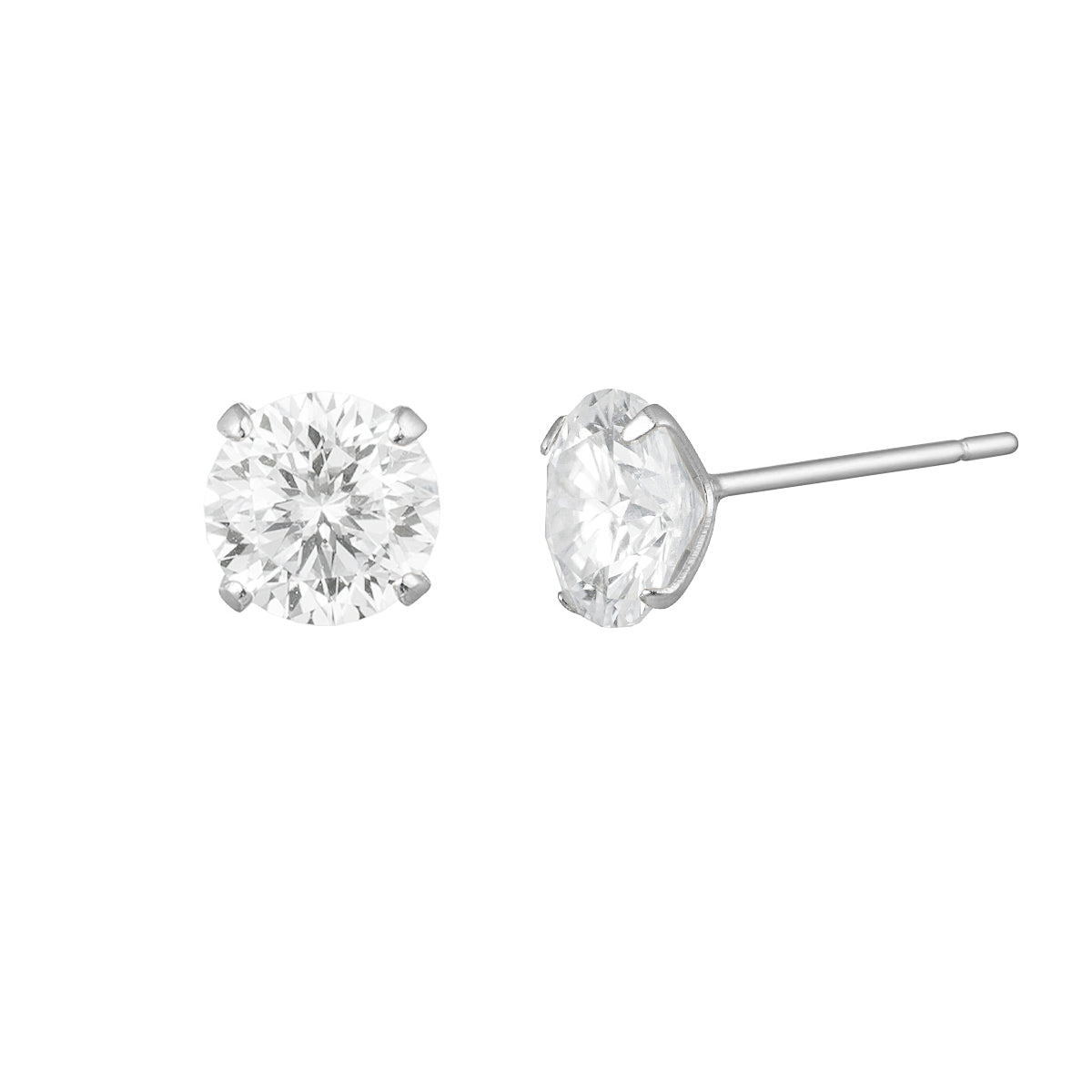Essentials gouden stainless steel studs met helder geslepen steen