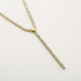 Lovi stainless steel Y-ketting met hartje en zirkonia steentjes