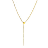 Lovi stainless steel Y-ketting met hartje en zirkonia steentjes