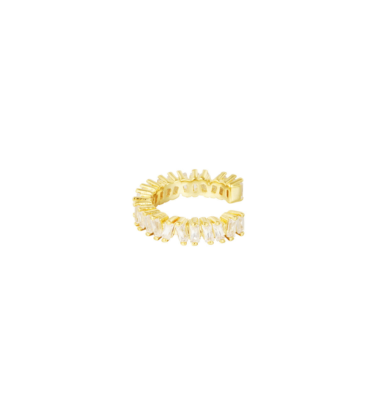 RAE verstelbare gouden earcuff met steentjes – stainless steel, geen gaatje nodig