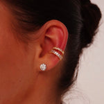 RAE verstelbare gouden earcuff met steentjes – stainless steel, geen gaatje nodig