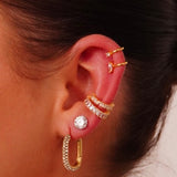 RAE verstelbare gouden earcuff met steentjes – stainless steel, geen gaatje nodig