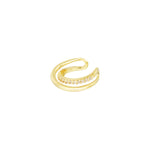 RAFFI gouden earcuff met subtiele zirkonia steentjes – stainless steel, verstelbaar