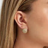 VIVIEN gouden stainless steel oorbellen met pavézetting van zirkonia steentjes